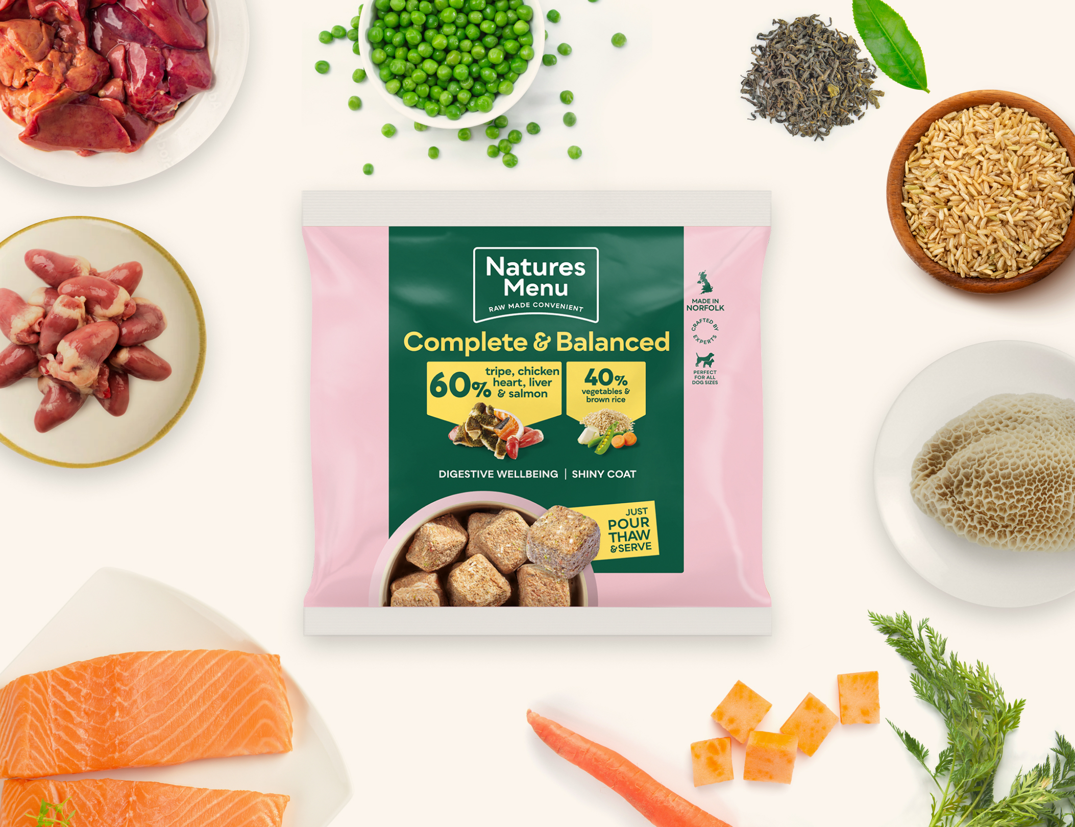 60% Tripe, Chicken, Heart, Liver and Salmon Nuggets image number 0